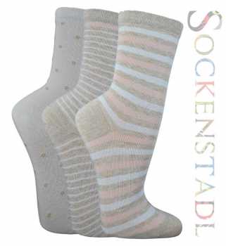Damen Ringelsocken | beige