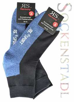 Sport und Freizeitsocken mit Polstesohle | Schwarz-Jeans
