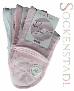 Damen Kurzsocken mit| Rollrand | rosé