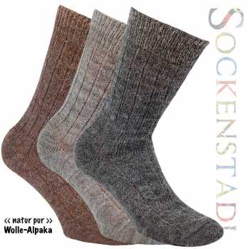 100 % Alpaka-Wollsocken | natur