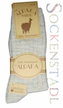 100 % Alpaka-Wollsocken | natur