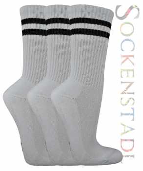 Sportsocken-Tennissocken-weiß mit schwarzen S