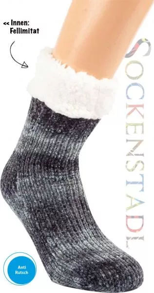 Kuschelsocken Fellimitat mit ABS Kuschelsocken Fellimitat mit ABS
