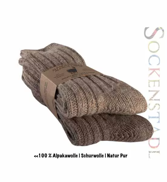 100 % Alpaka-Wollsocken | natur