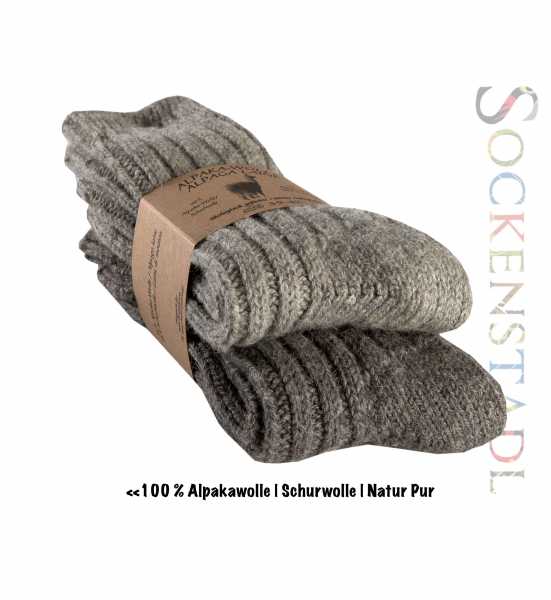 100 % Alpaka-Wollsocken | grau 100 % Alpaka-Wollsocken | grau