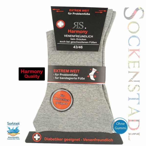 Diabetikersocken extrem weit | schwarz