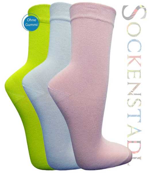Baumwoll-Bambussocken | rose, weiß, lime-green