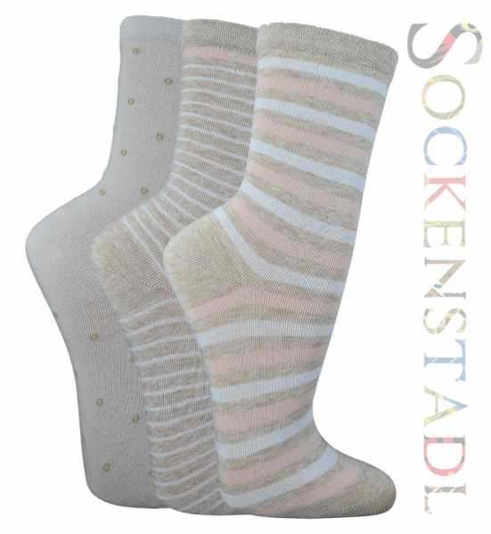 Damen Ringelsocken | beige