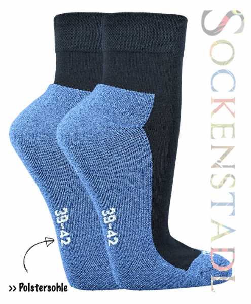 RS. Harmony Kurzsocken mit Polstersohle | Schwarz-Jeans