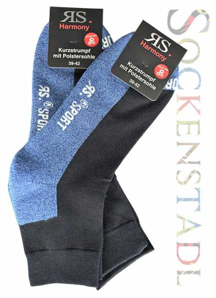 Sport und Freizeitsocken mit Polstesohle | Schwarz-Jeans