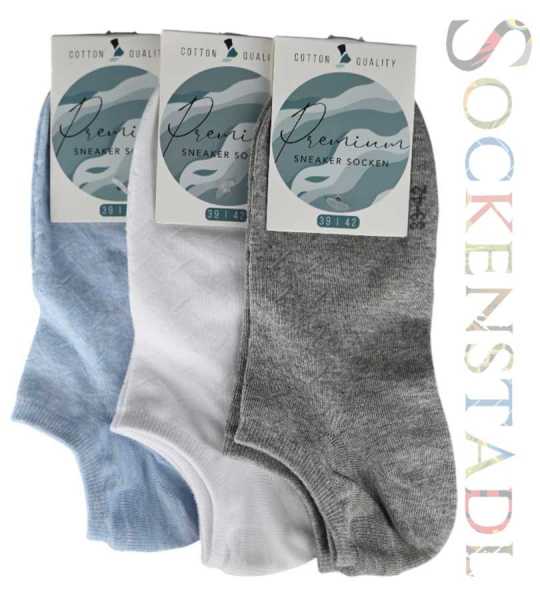 Sneaker Socken | weiß, grau, blau