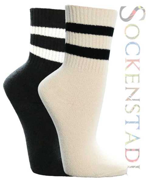 Tennissocken | schwarz/creme
