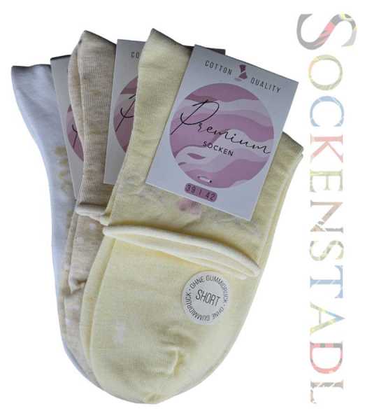 Damen Kurzsocken mit Rollrand | gelb