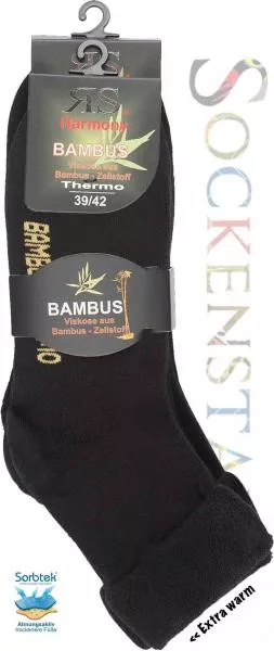 Bambus Socken extra warm | schwarz