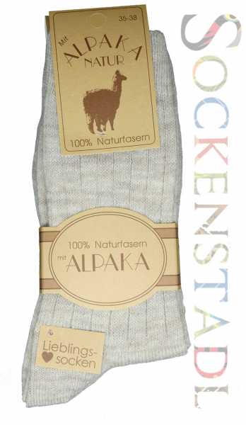 100 % Alpaka-Wollsocken | natur