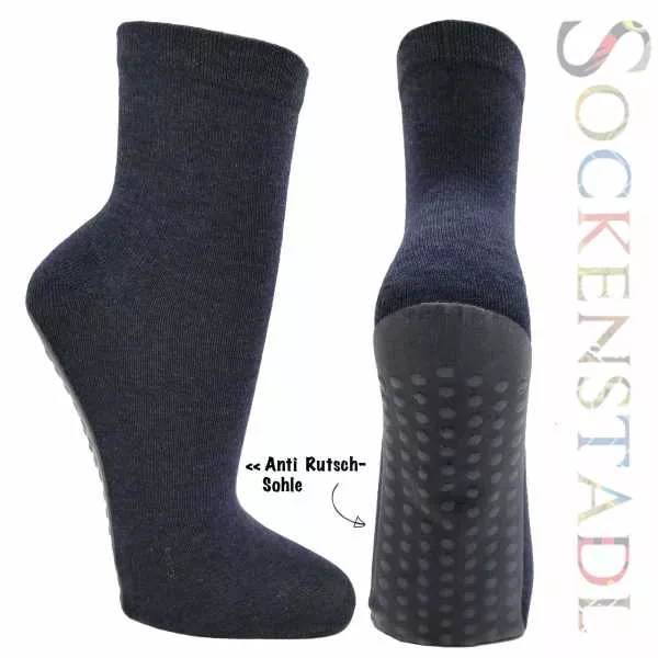 Wollstrumpf ABS Sohle | Grau, Jeans, Schwarz Wollstrumpf ABS Sohle | Grau, Jeans, Schwarz