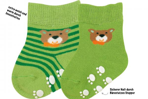 RS. Harmony Baby Socken Antirutsch Bär | Grün RS. Harmony Baby Socken Antirutsch Bär | Grün
