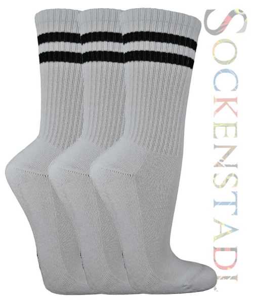 Sportsocken-Tennissocken-weiß mit schwarzen S