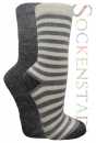 Damen Alpaka Socken | anthrazit-gestreift