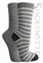Herren Alpaka Socken | grau-gestreift