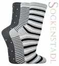 Gestreifte Damensocken | grau