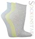 Damen Kurzsocken mit Rollrand | gelb